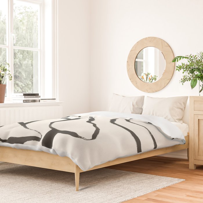 Minimal Line Leaves #1 Duvet Cover Gallery Image 2