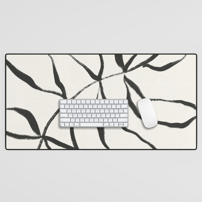 Minimal Line Leaves #1 Desk Mat Gallery Image 1