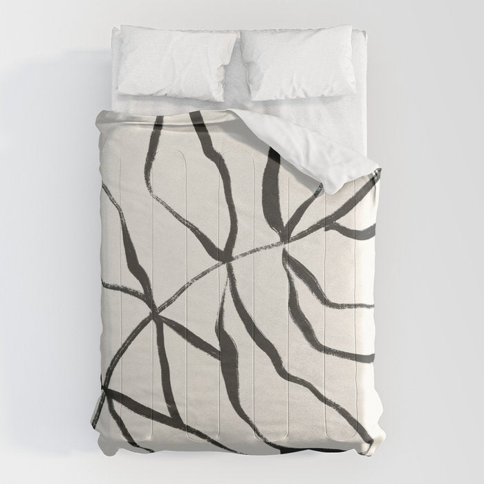 Minimal Line Leaves #1 Comforter Gallery Image 6