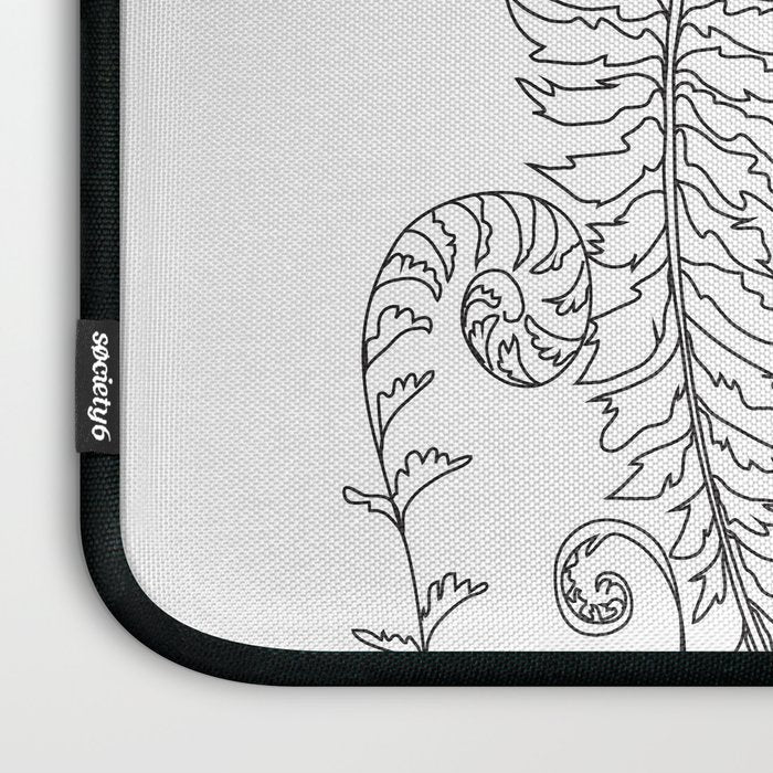 Minimal Line Art Fern Leaves Laptop Sleeve Gallery Image 3