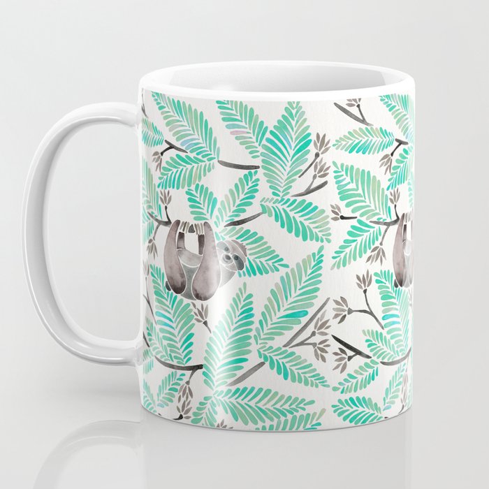 Happy Sloth - Tropical Mint Rainforest Coffee Mug Gallery Image 3