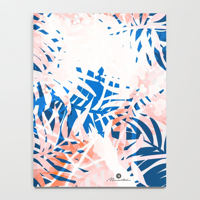 Tropical palms blue and coral Notebook Gallery Image 4