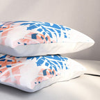 Tropical palms blue and coral Pillow Sham Gallery Image 3