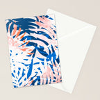 Tropical palms blue and coral Stationery Card Gallery Image 2
