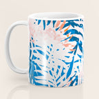 Tropical palms blue and coral Coffee Mug Gallery Image 3