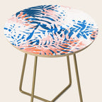 Tropical palms blue and coral Side Table Gallery Image 2