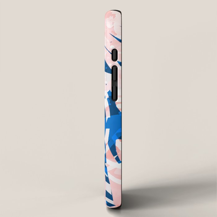 Tropical palms blue and coral iPhone Case Gallery Image 2