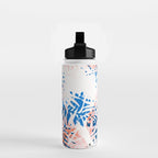 Tropical palms blue and coral Water Bottle Gallery Image 2