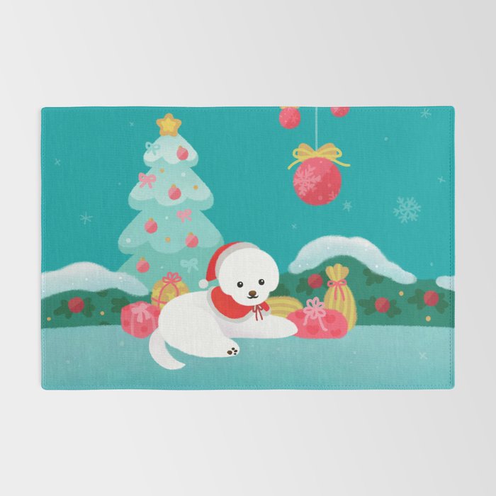 Christmas bichon frise 2 Rug Gallery Image 2