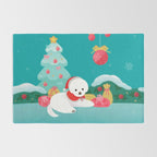 Christmas bichon frise 2 Rug Gallery Image 2