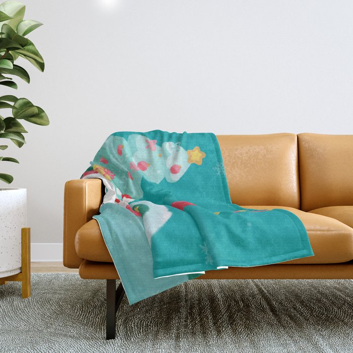 Christmas bichon frise 2 Throw Blanket Gallery Image 1