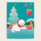Christmas bichon frise 2 Poster Gallery Image 4