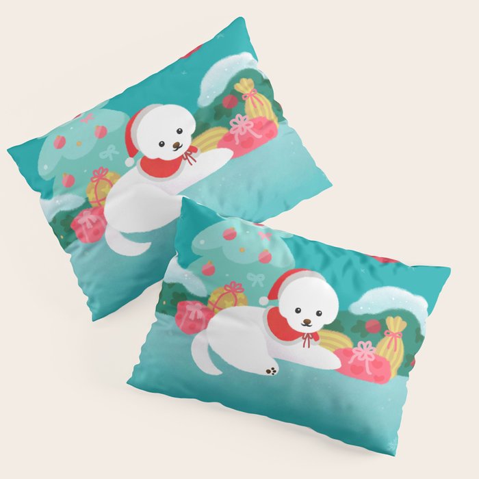 Christmas bichon frise 2 Pillow Sham Gallery Image 3