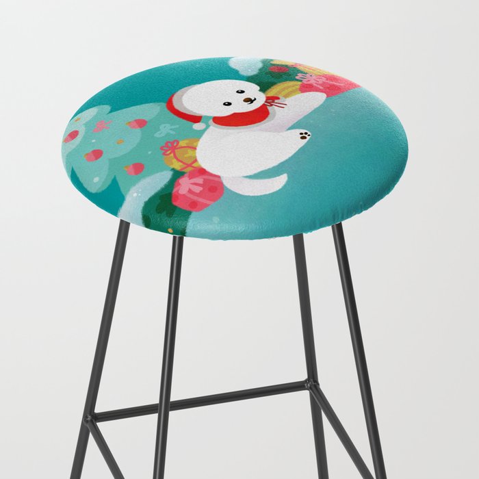 Christmas bichon frise 2 Stool Gallery Image 2