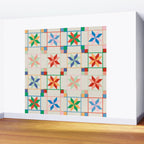 Vibrant  Colorful Star Quilt Pattern Wall Mural Gallery Image 2