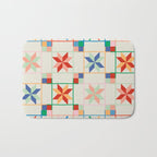 Vibrant  Colorful Star Quilt Pattern Bath Mat Gallery Image 1