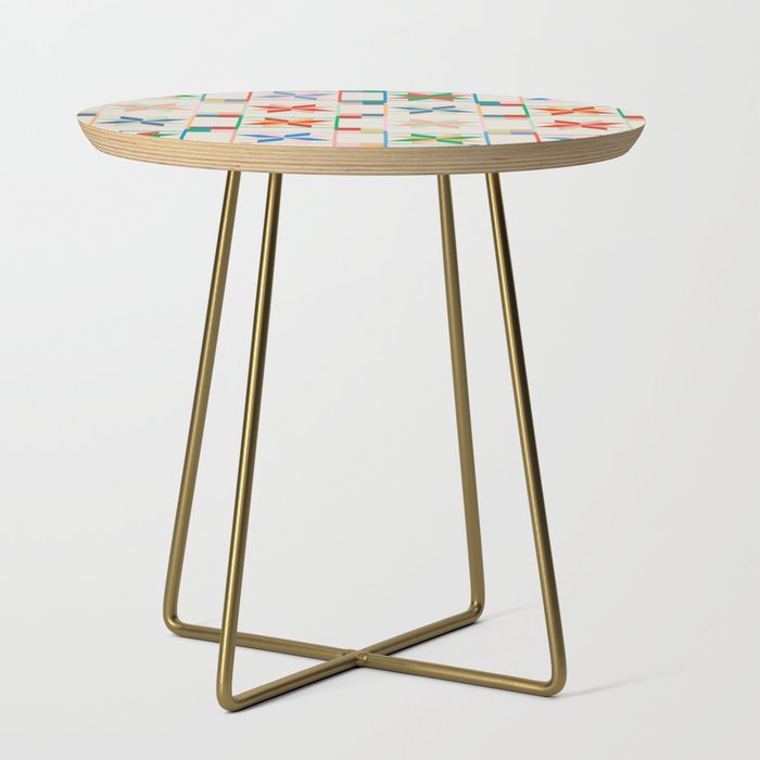 Vibrant  Colorful Star Quilt Pattern Side Table Gallery Image 1