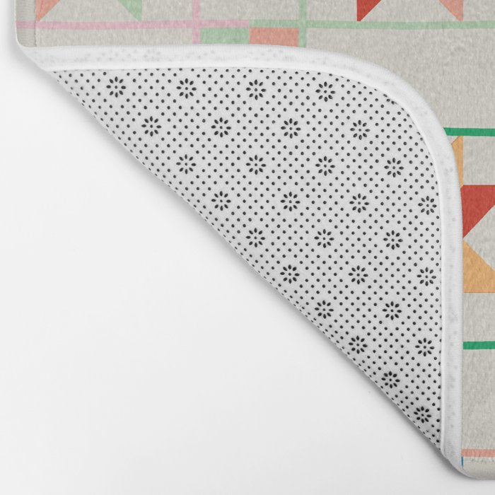 Vibrant  Colorful Star Quilt Pattern Bath Mat Gallery Image 2