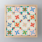 Vibrant  Colorful Star Quilt Pattern Mini Art Print Gallery Image 1
