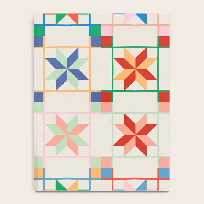 Vibrant  Colorful Star Quilt Pattern Notebook Gallery Image 4