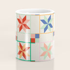 Vibrant  Colorful Star Quilt Pattern Coffee Mug Gallery Image 4