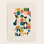 Mid Century Modern Abstract Colorful Shapes Funky Cool Minimalist Pattern Poster Gallery Image 4