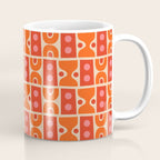 Mid Century Modern Abstract Pattern 721 Mid Mod Orange & Red Coffee Mug Gallery Image 1