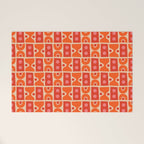 Mid Century Modern Abstract Pattern 721 Mid Mod Orange & Red Welcome Mat Gallery Image 1