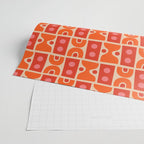Mid Century Modern Abstract Pattern 721 Mid Mod Orange & Red Wrapping Paper Gallery Image 2
