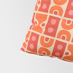 Mid Century Modern Abstract Pattern 721 Mid Mod Orange & Red Pillow Sham Gallery Image 4