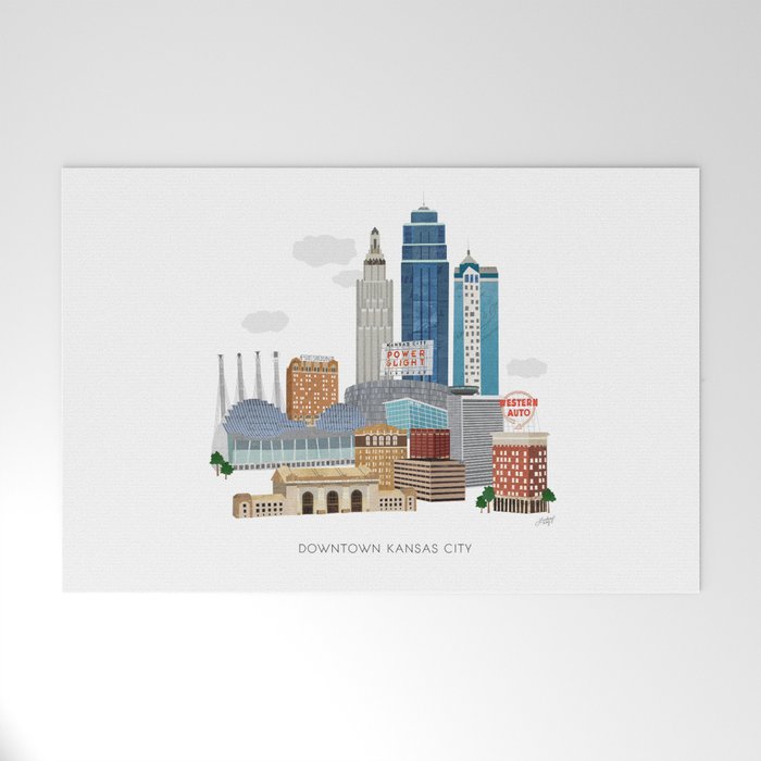 Kansas City Skyline Welcome Mat Gallery Image 1