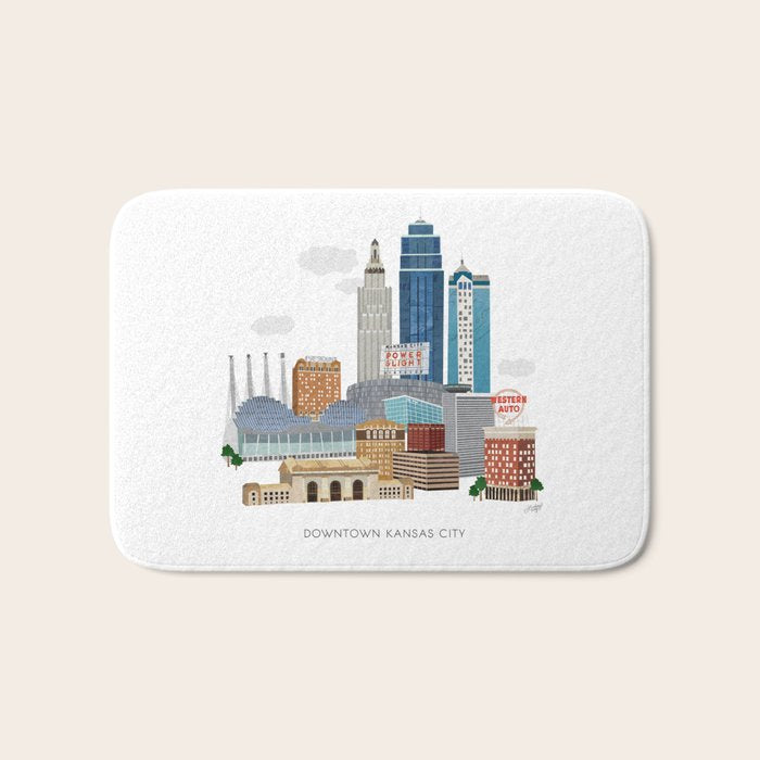Kansas City Skyline Bath Mat Gallery Image 1