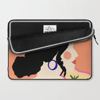 Profile, Bohemian Woman Casual Illustration, Eclectic Feminine Chic Pastel Painting, Girl Boss Lady Dress Up, Floral People Moods Laptop Sleeve Gallery Image 2