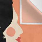 Profile, Bohemian Woman Casual Illustration, Eclectic Feminine Chic Pastel Painting, Girl Boss Lady Dress Up, Floral People Moods Wall Tapestry Gallery Image 3