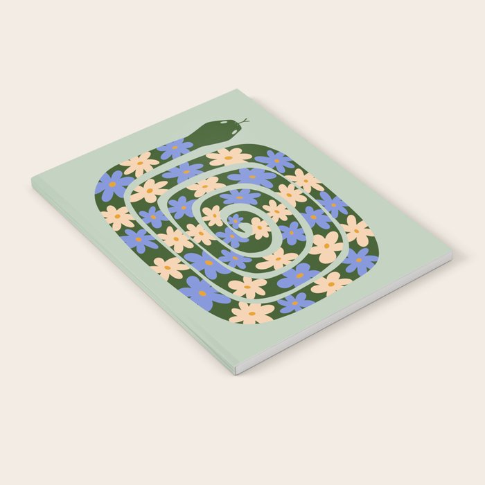 Flower Snake - Green, Blue and Off White Notebook Gallery Image 2