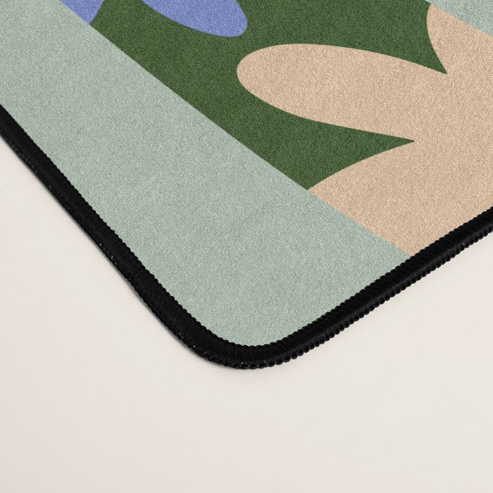 Flower Snake - Green, Blue and Off White Desk Mat Gallery Image 4