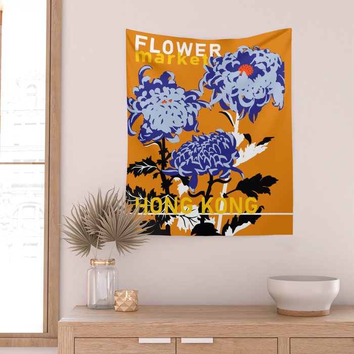 Flower Market Hong Kong Wall Tapestry Gallery Image 2