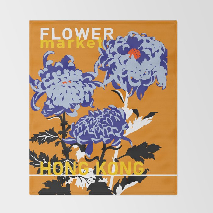Flower Market Hong Kong Throw Blanket Gallery Image 2