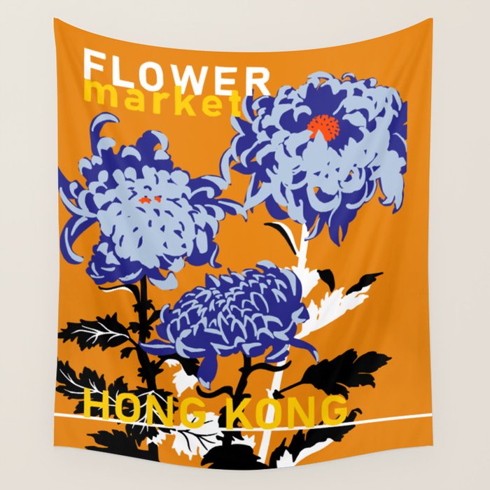 Flower Market Hong Kong Wall Tapestry Gallery Image 1