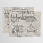 Train Locomotive Patent - Steam Train Art - Antique Placemat Gallery Image 1