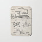 Train Locomotive Patent - Steam Train Art - Antique Bath Mat Gallery Image 1