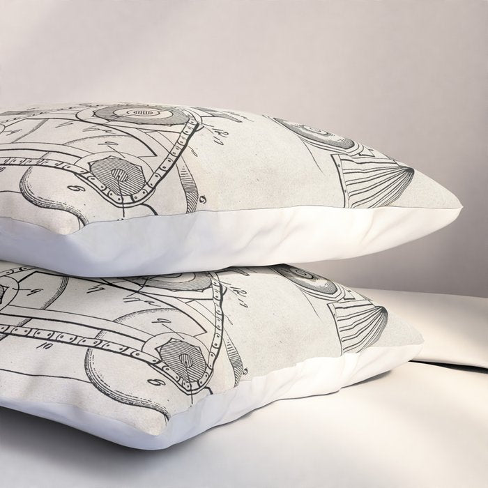 Train Locomotive Patent - Steam Train Art - Antique Pillow Sham Gallery Image 3