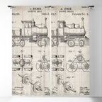 Train Locomotive Patent - Steam Train Art - Antique Window Curtain Gallery Image 5