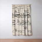 Train Locomotive Patent - Steam Train Art - Antique Window Curtain Gallery Image 3