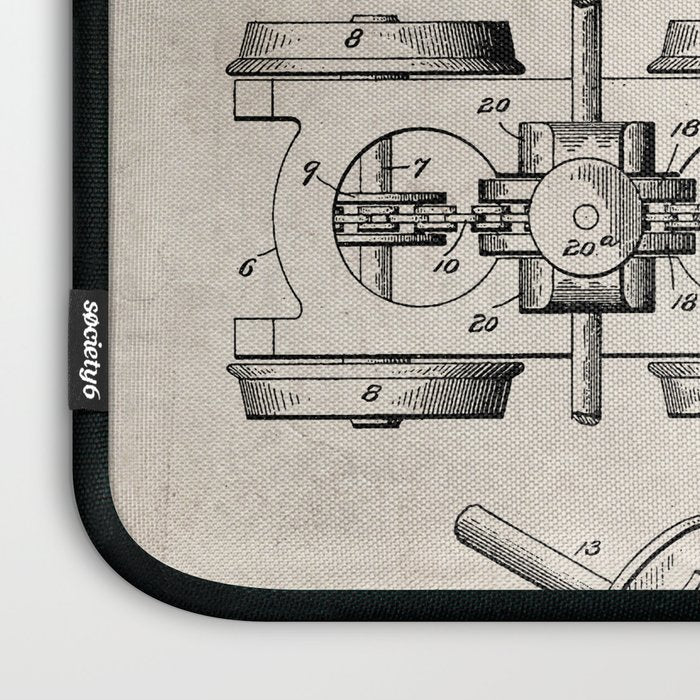 Train Locomotive Patent - Steam Train Art - Antique Laptop Sleeve Gallery Image 3