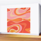 Mod Thang Trippy Retro Modern Abstract Pattern Orange Pink Apricot  Wall Mural Gallery Image 2