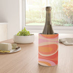 Mod Thang Trippy Retro Modern Abstract Pattern Orange Pink Apricot  Wine Chiller Gallery Image 4