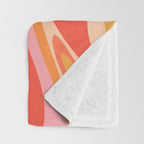 Mod Thang Trippy Retro Modern Abstract Pattern Orange Pink Apricot  Throw Blanket Gallery Image 3