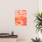 Mod Thang Trippy Retro Modern Abstract Pattern Orange Pink Apricot  Poster Gallery Image 2