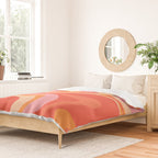 Mod Thang Trippy Retro Modern Abstract Pattern Orange Pink Apricot  Duvet Cover Gallery Image 2